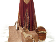 Fibroid dress - Bohemian style shift dress Chinese Laundry leather wedge Flora Bella beach tote bag GUESS tribal jewelry